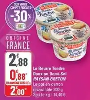 G20 Paysan breton - le beurre tendre doux ou demi-sel offre