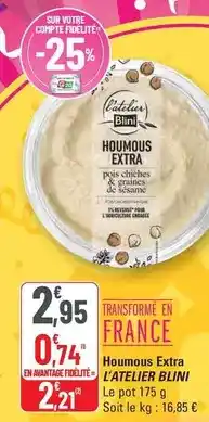 G20 L'atelier blini - houmous extra offre