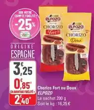 G20 Elpozo - chorizo fort ou doux offre