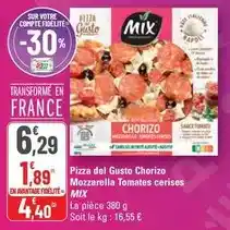 G20 Mix buffet - pizza del gusto chorizo mozzarella tomates cerises offre