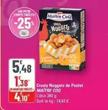 G20 Maître coq - crusty nuggets de poulet offre