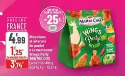 G20 Maître coq - manchons et ailerons de poulet à la mexicaine wings party offre