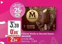 G20 Magnum - 4 glaces vanille et chocolat classic offre