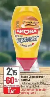 G20 Amora - sauce cheeseburger offre
