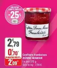 G20 Bonne maman - confiture framboises offre