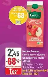 G20 Cidou - nectar pomme sans sucres ajoutés un amour de fruits offre