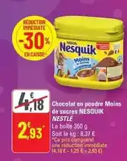 G20 Nestlé - chocolat en poudre moins de sucres nesquik offre