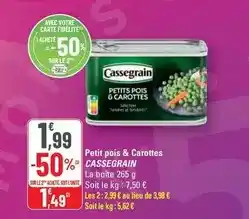 G20 Cassegrain - petit pois & carottes offre