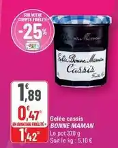 G20 Bonne maman - gelée cassis offre