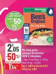 G20 Ben's original - riz long grain cuisson 10 minutes offre