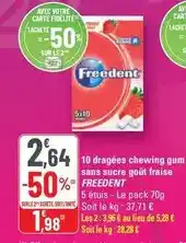 G20 Freedent - dragées chewing gun sans sucre goût fraise offre