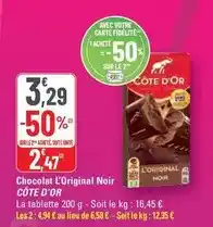 G20 Côte d'or - chocolat l'original noir offre