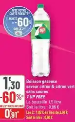 G20 7 up - boisson gazeuse saveur citron & citron vert sans sucres free offre