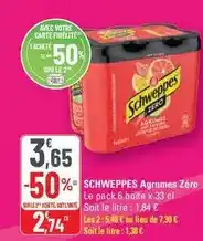 G20 Schweppes - agrumes zéro offre