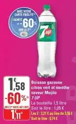 G20 7 up - boisson gazeuse citron vert et menthe saveur mojito offre