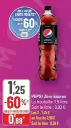 G20 Pepsi - zéro sucres offre