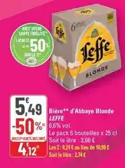 G20 Leffe - bière d'abbaye blonde offre