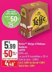 G20 Leffe - bière belge d'abbaye offre