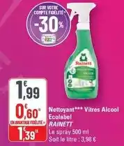 G20 Rainett - nettoyant vitres alcool ecolabel offre