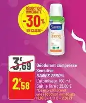 G20 Sanex - déodorant compressé sensitive zero% offre