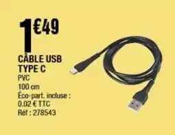 La Foir'Fouille Câble usb type c pvc offre