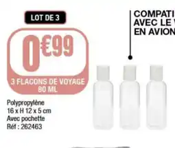 3 flacons de voyage