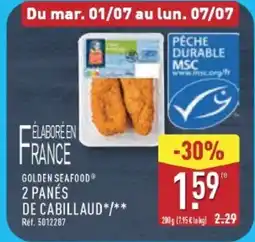 ALDI GOLDEN SEAFOOD 2 panés de cabillaud offre