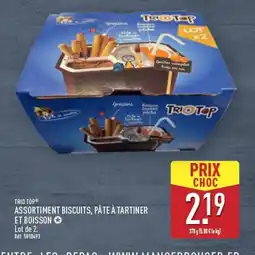 ALDI TRIO TOP Assortiment biscuits, pâte à tartiner et boisson offre