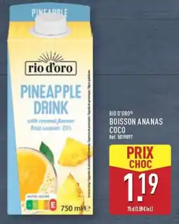 ALDI RIO D'ORO Boisson ananas coco offre