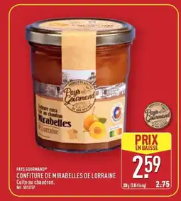 ALDI PAYS GOURMAND Confiture de mirabelles de lorraine offre