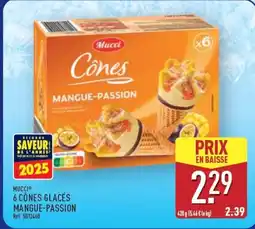 ALDI MUCCI 6 cônes glacés mangue-passion offre