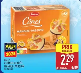 ALDI MUCCI 6 cônes glacés mangue-passion offre