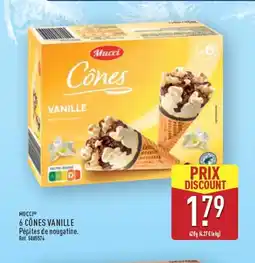 ALDI MUCCI 6 cônes vanille offre