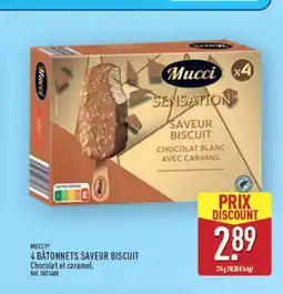 ALDI MUCCI 4 bâtonnets saveur biscuit offre