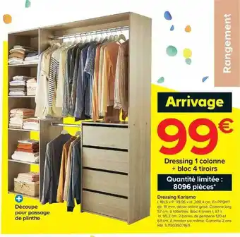 Castorama Dressing 1 Colonne + Bloc 4 Tiroirs offre