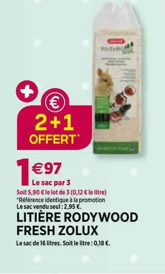 Delbard Litière Rodywood Fresh Zolux offre
