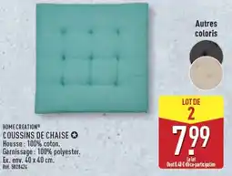 ALDI HOME CREATION Coussins de chaise offre