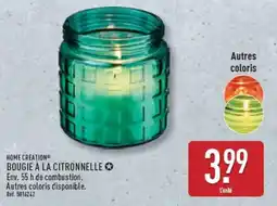 ALDI HOME CREATION Bougie à la citronnelle offre