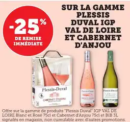 Bi1 Sur la gamme duval igp val de loire et cabernet d'anjou offre