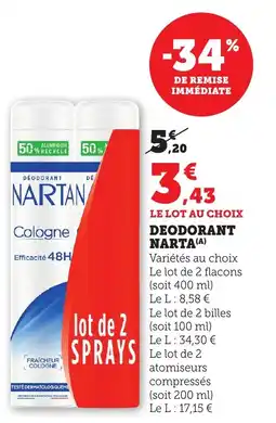 Bi1 NARTA Deodorant offre