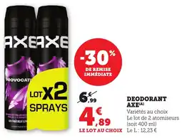 Bi1 AXE Deodorant offre