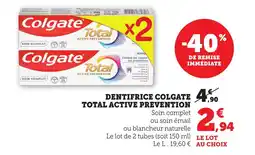 Bi1 COLGATE Dentifrice total active prevention offre