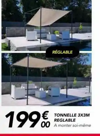 Les Briconautes Tonnelle 3 X 3 M Réglable offre