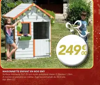 Les Briconautes Maisonnette Enfant En Bois Emy offre