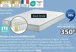 JYSK Matelas à ressorts MERINOS S200 offre