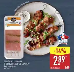 ALDI 4 Brochettes de Dinde offre