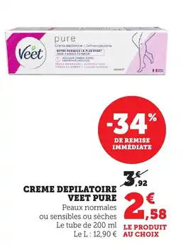 Bi1 VEET Creme depilatoire pure offre