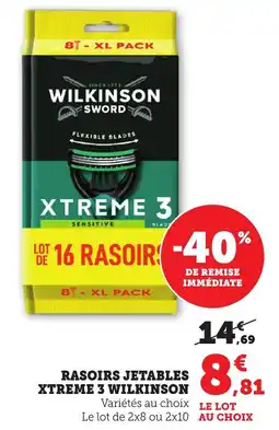 Bi1 WILKINSON Rasoirs jetables xtreme offre