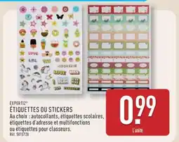 ALDI ÉTIQUETTES OU STICKERS offre