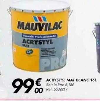 Les Briconautes Acrystyl Mat Blanc 16 L offre